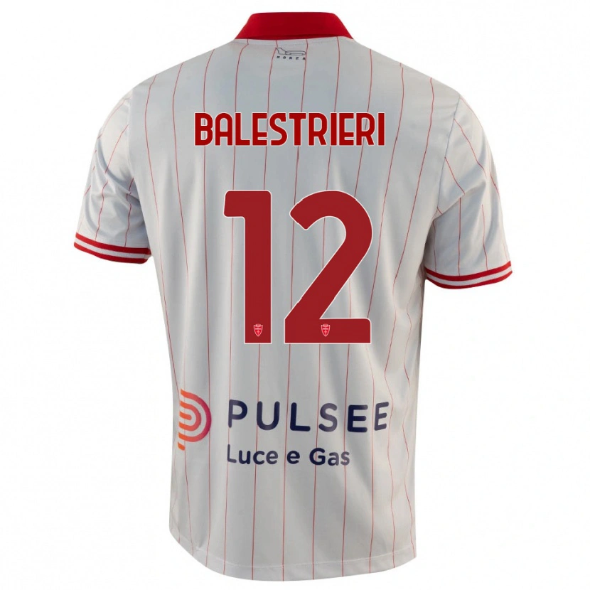 Danxen Mujer Camiseta Alessandro Balestrieri #12 Blanco Rojo Azul 2ª Equipación 2025/26 La Camisa México