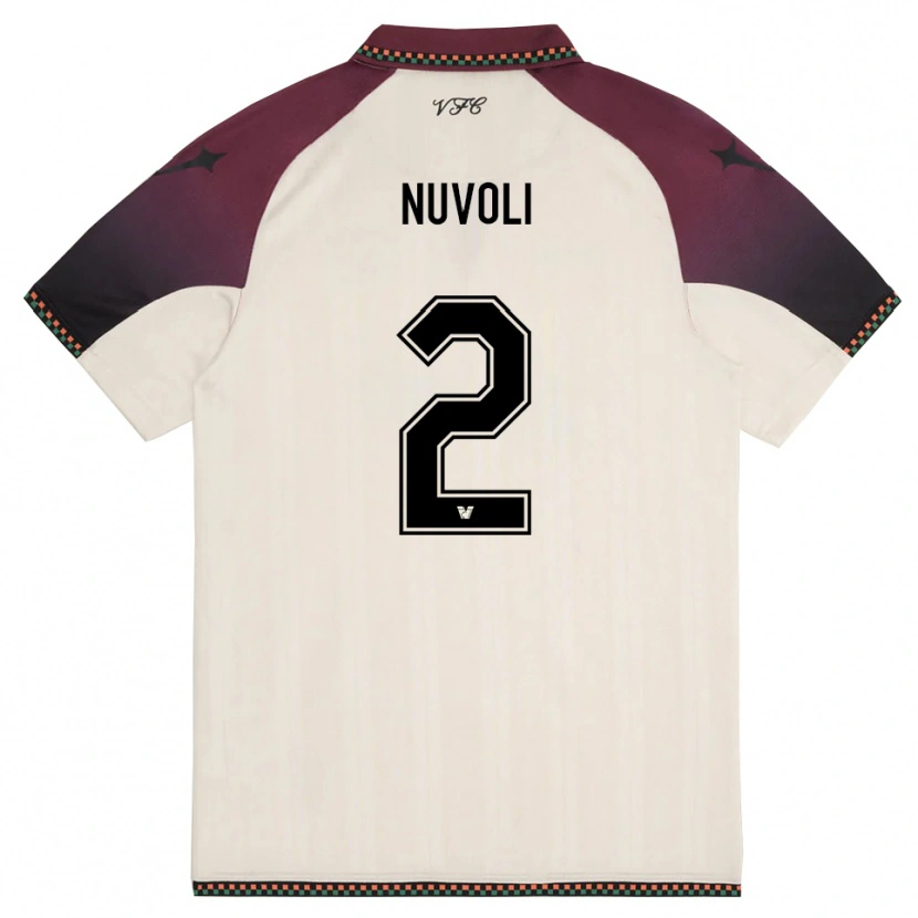 Danxen Mujer Camiseta Francesco Nuvoli #2 Crema Borgoña 2ª Equipación 2025/26 La Camisa México