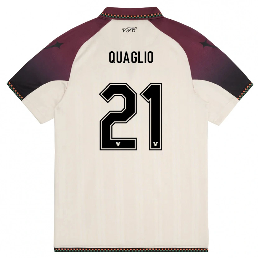 Danxen Mujer Camiseta Anna Quaglio #21 Crema Borgoña 2ª Equipación 2025/26 La Camisa México