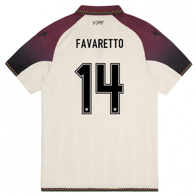 Danxen Mujer Camiseta Alessio Favaretto #14 Crema Borgoña 2ª Equipación 2025/26 La Camisa México