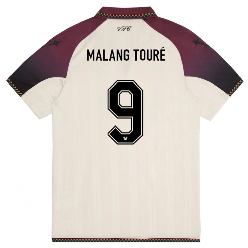 Danxen Mujer Camiseta Mohamed Malang Touré #9 Crema Borgoña 2ª Equipación 2025/26 La Camisa México