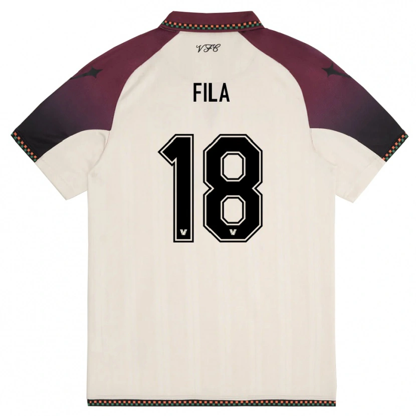 Danxen Mujer Camiseta Daniel Fila #18 Crema Borgoña 2ª Equipación 2025/26 La Camisa México