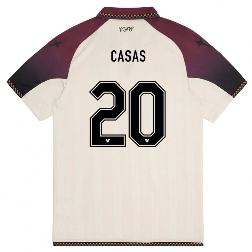 Danxen Mujer Camiseta Antonio Casas #20 Crema Borgoña 2ª Equipación 2025/26 La Camisa México