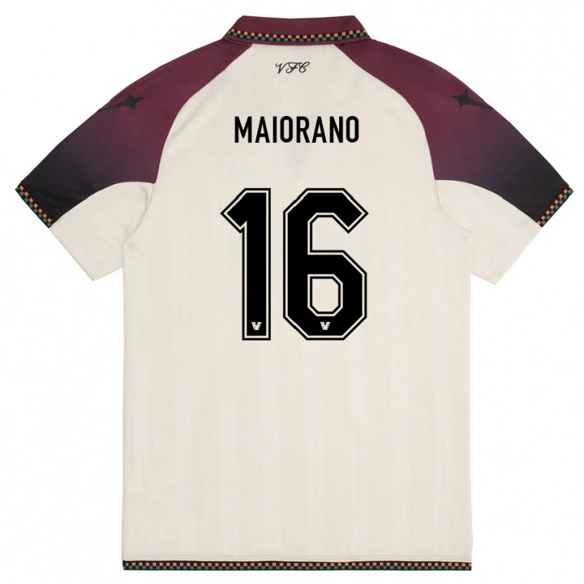 Danxen Mujer Camiseta Francesco Maiorano #16 Crema Borgoña 2ª Equipación 2025/26 La Camisa México