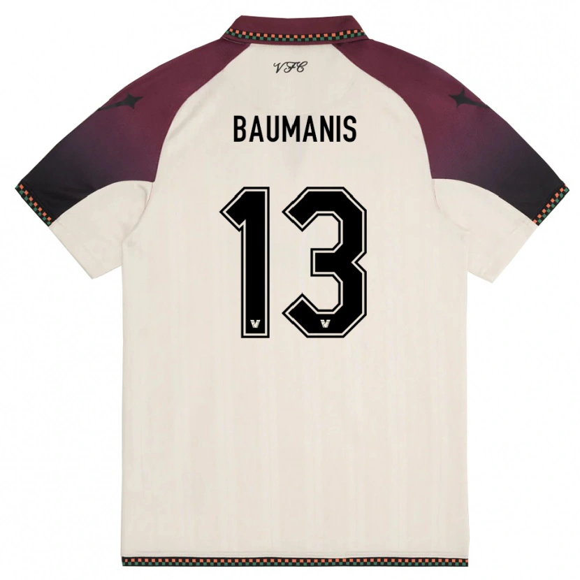 Danxen Mujer Camiseta Kristofers Baumanis #13 Crema Borgoña 2ª Equipación 2025/26 La Camisa México