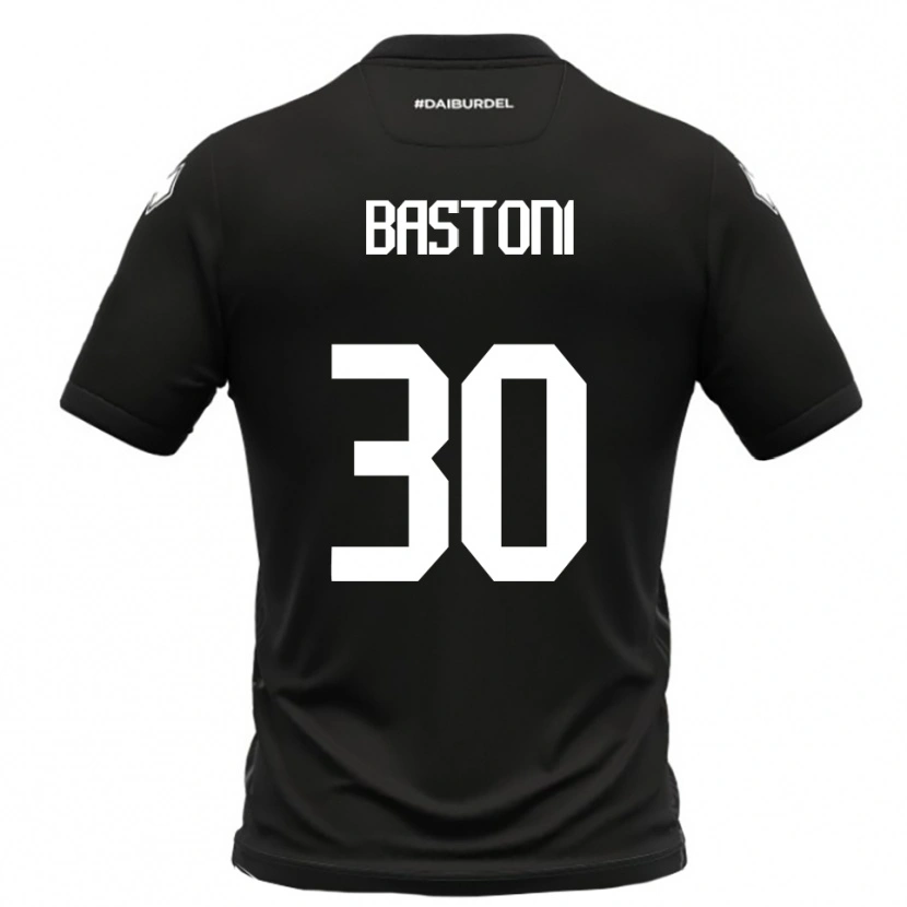Danxen Mujer Camiseta Simone Bastoni #30 Negro Blanco 2ª Equipación 2025/26 La Camisa México