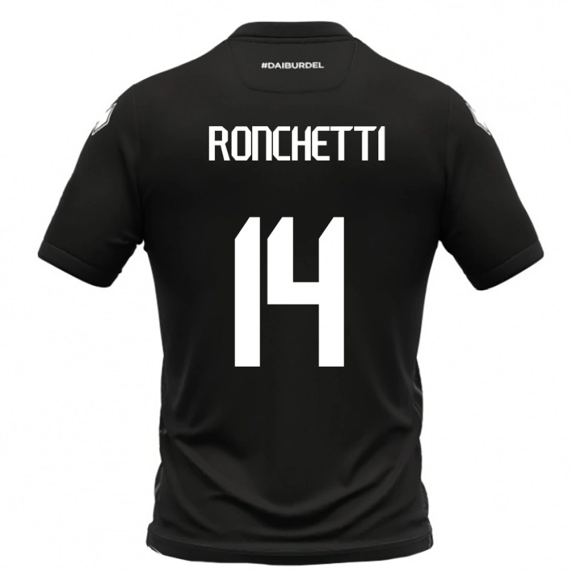 Danxen Mujer Camiseta Filippo Ronchetti #14 Negro Blanco 2ª Equipación 2025/26 La Camisa México