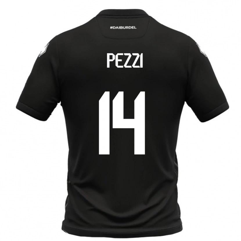 Danxen Mujer Camiseta Alessandro Pezzi #14 Negro Blanco 2ª Equipación 2025/26 La Camisa México