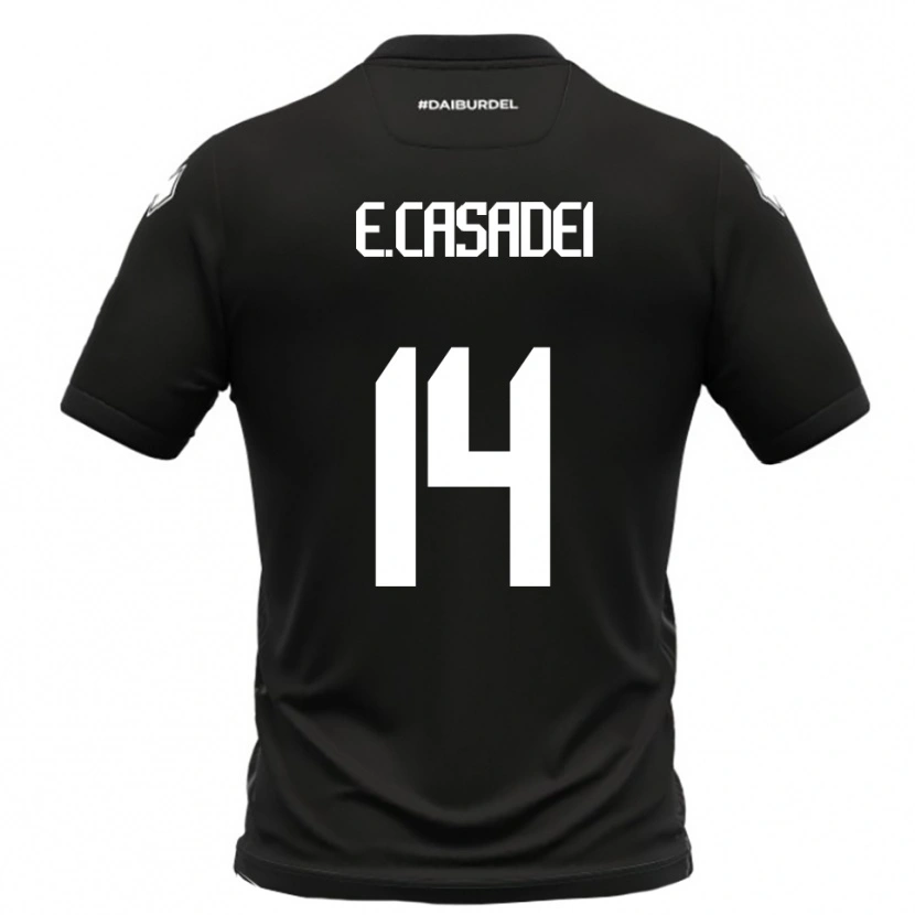 Danxen Mujer Camiseta Enea Casadei #14 Negro Blanco 2ª Equipación 2025/26 La Camisa México