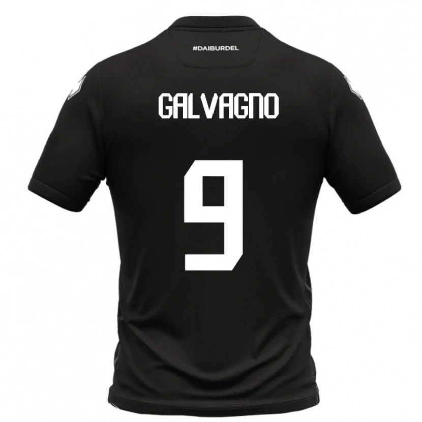 Danxen Mujer Camiseta Filippo Galvagno #9 Negro Blanco 2ª Equipación 2025/26 La Camisa México