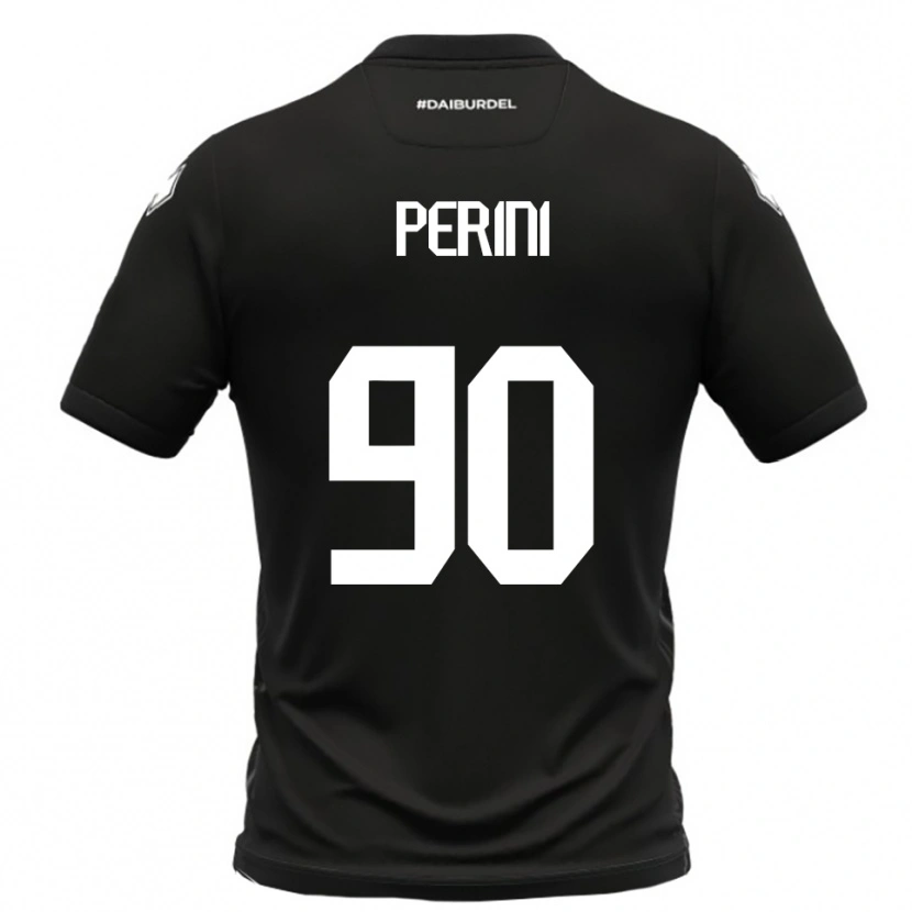 Danxen Mujer Camiseta Giovanni Perini #90 Negro Blanco 2ª Equipación 2025/26 La Camisa México