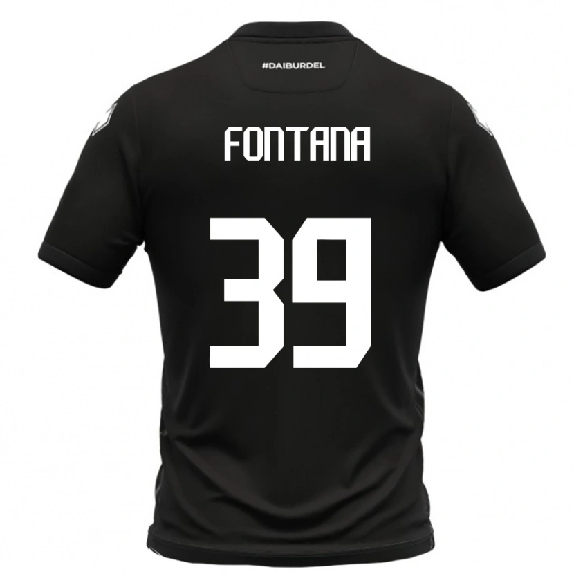Danxen Mujer Camiseta Niccolò Fontana #39 Negro Blanco 2ª Equipación 2025/26 La Camisa México