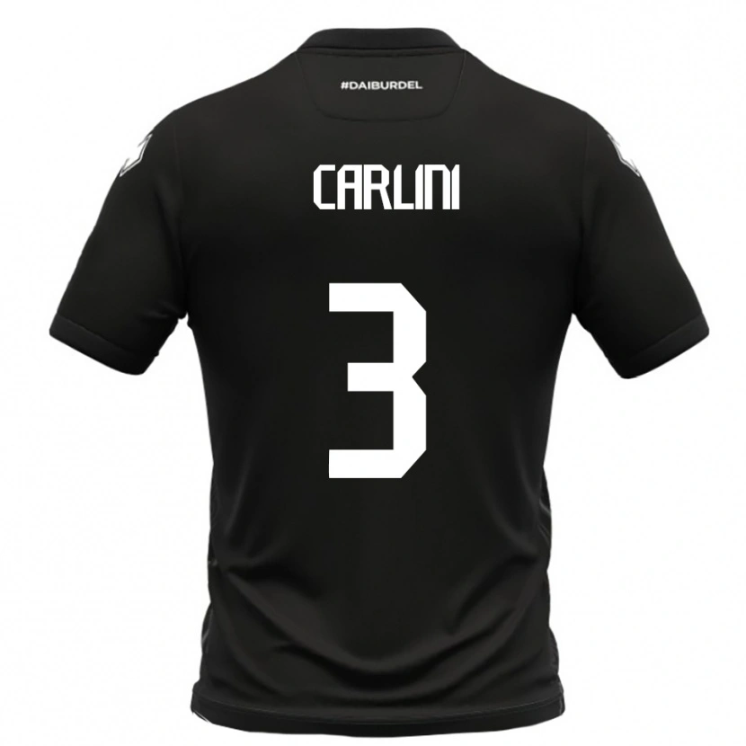 Danxen Mujer Camiseta Alessandro Carlini #3 Negro Blanco 2ª Equipación 2025/26 La Camisa México