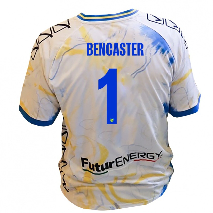 Danxen Mujer Camiseta Mattia Bencaster #1 Blanco Amarillo Azul 2ª Equipación 2025/26 La Camisa México