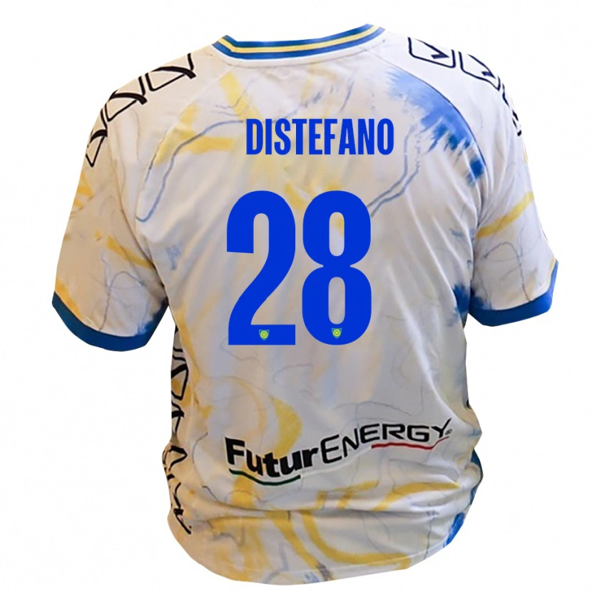 Danxen Mujer Camiseta Filippo Distefano #28 Blanco Amarillo Azul 2ª Equipación 2025/26 La Camisa México