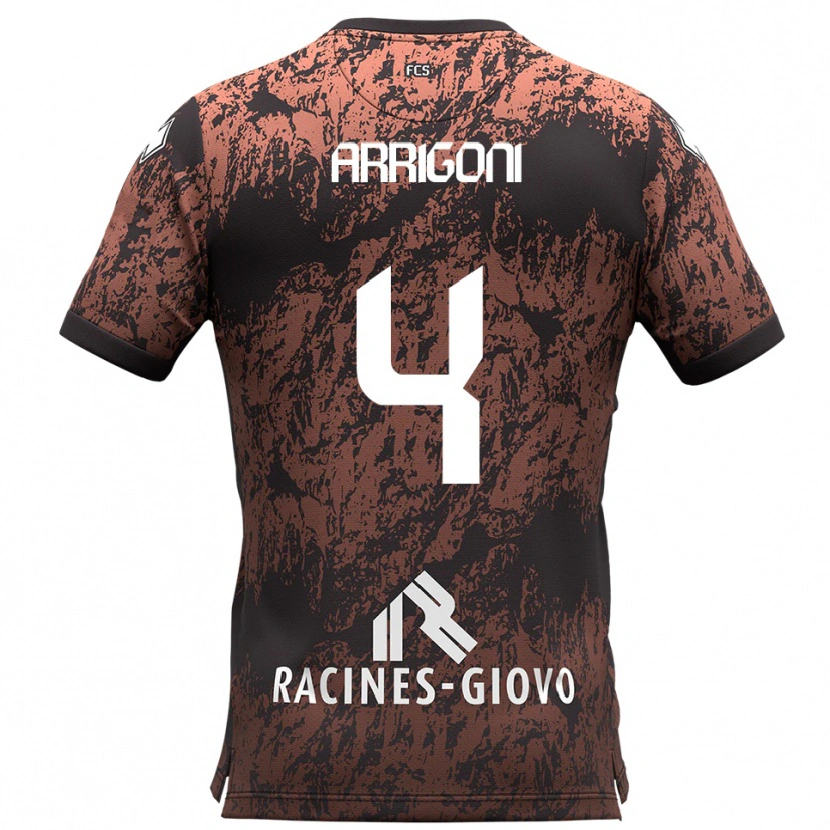 Danxen Mujer Camiseta Tommaso Arrigoni #4 Marrón Negro 2ª Equipación 2025/26 La Camisa México