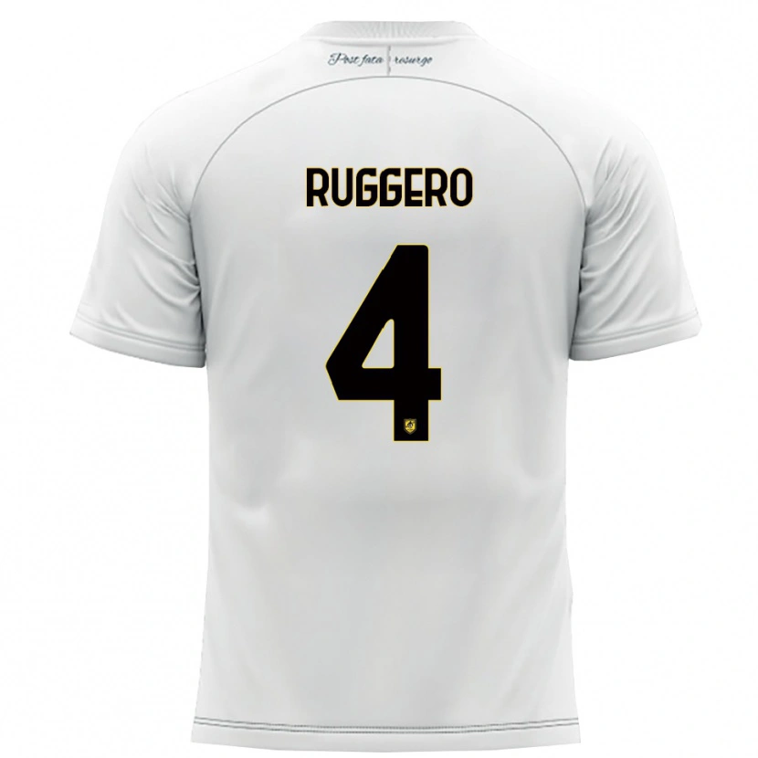 Danxen Mujer Camiseta Marco Ruggero #4 Blanco Amarillo 2ª Equipación 2025/26 La Camisa México