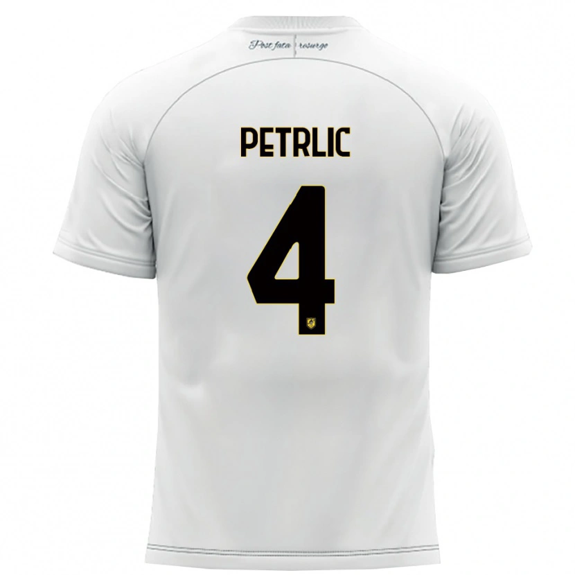 Danxen Mujer Camiseta Vincenzo Petrlic #4 Blanco Amarillo 2ª Equipación 2025/26 La Camisa México