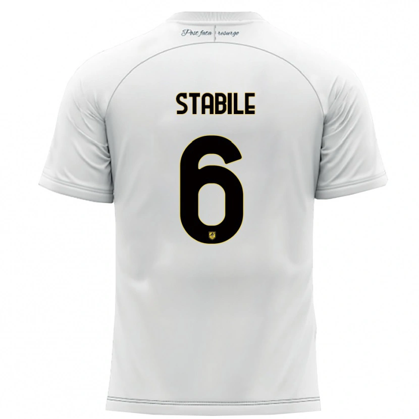 Danxen Mujer Camiseta Giacomo Stabile #6 Blanco Amarillo 2ª Equipación 2025/26 La Camisa México