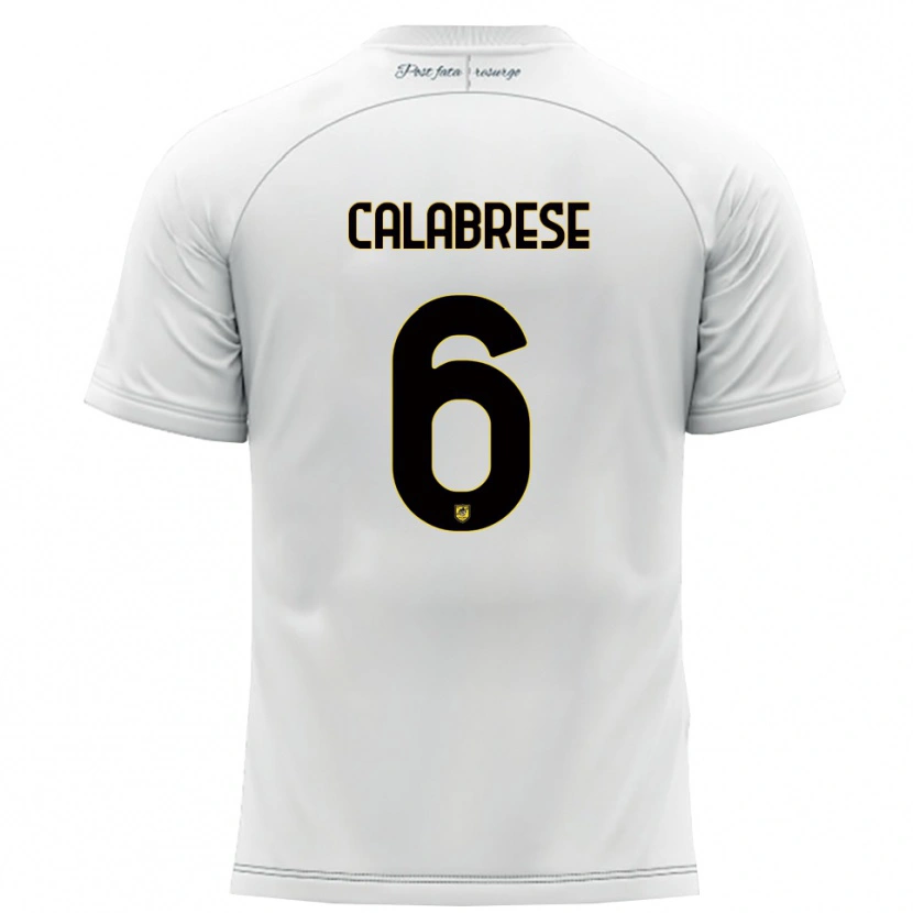 Danxen Mujer Camiseta Daniele Calabrese #6 Blanco Amarillo 2ª Equipación 2025/26 La Camisa México
