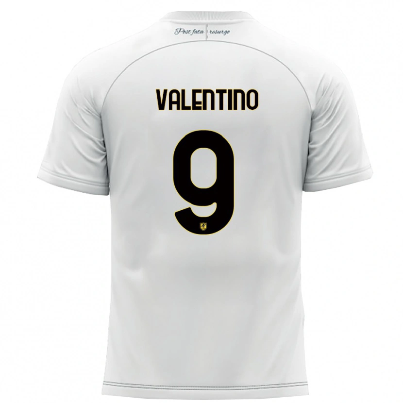 Danxen Mujer Camiseta Antonio Valentino #9 Blanco Amarillo 2ª Equipación 2025/26 La Camisa México