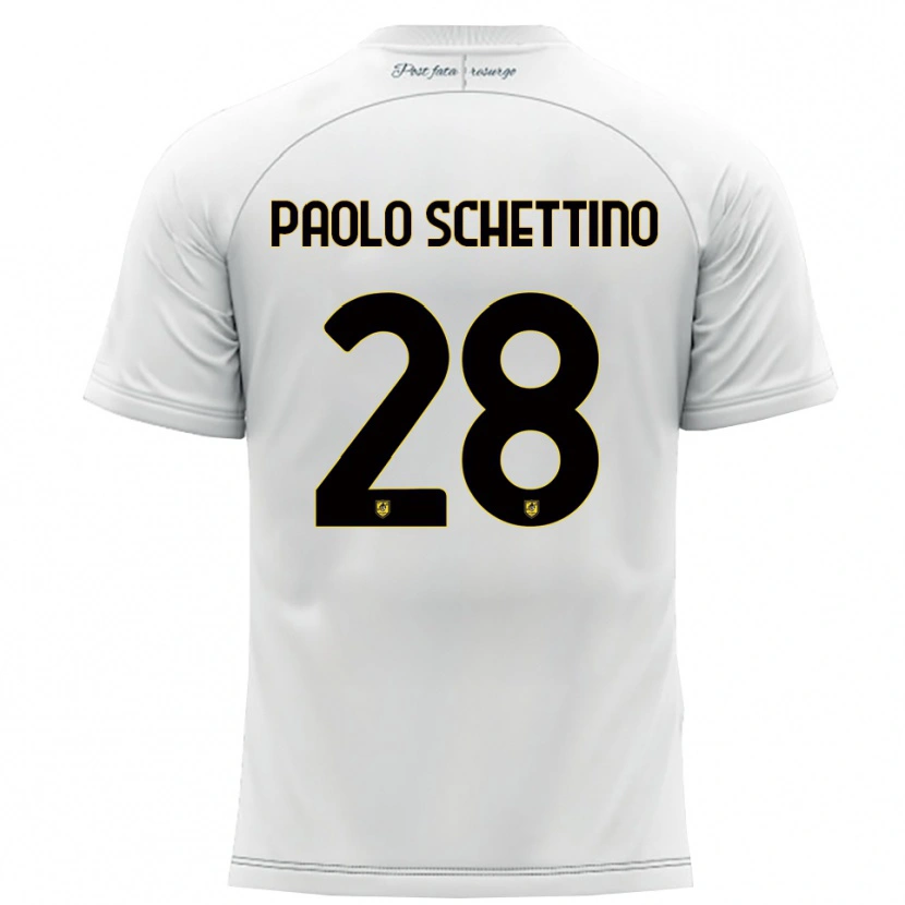 Danxen Mujer Camiseta Francesco Paolo Schettino #28 Blanco Amarillo 2ª Equipación 2025/26 La Camisa México