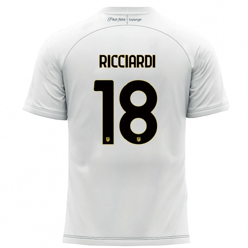 Danxen Mujer Camiseta Claudio Ricciardi #18 Blanco Amarillo 2ª Equipación 2025/26 La Camisa México