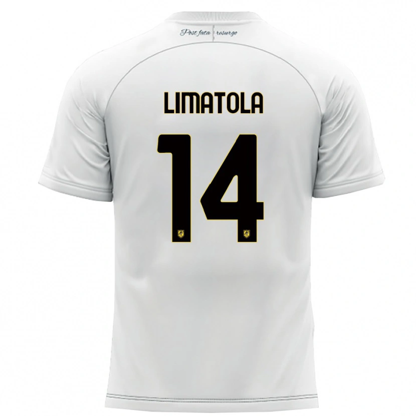 Danxen Mujer Camiseta Luigi Limatola #14 Blanco Amarillo 2ª Equipación 2025/26 La Camisa México