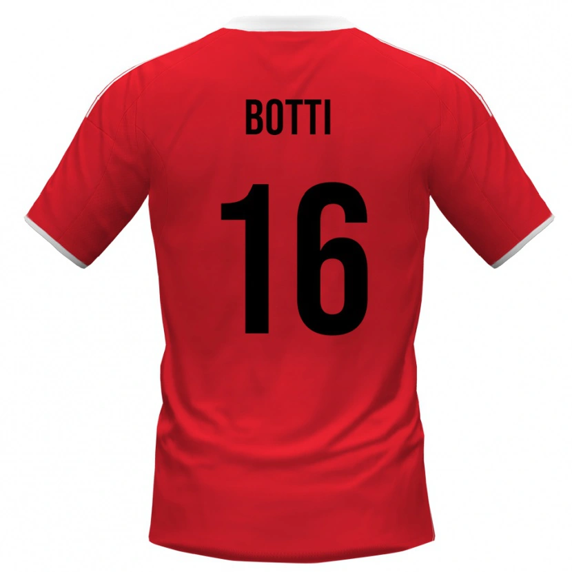 Danxen Mujer Camiseta Federico Botti #16 Rojo Blanco 2ª Equipación 2025/26 La Camisa México
