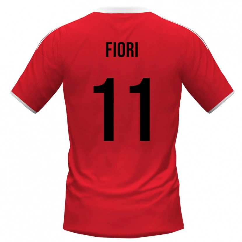 Danxen Mujer Camiseta Antonio Fiori #11 Rojo Blanco 2ª Equipación 2025/26 La Camisa México