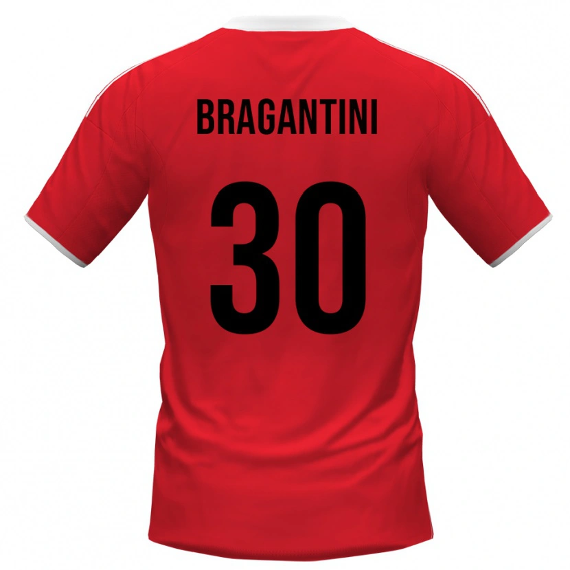 Danxen Mujer Camiseta Davide Bragantini #30 Rojo Blanco 2ª Equipación 2025/26 La Camisa México