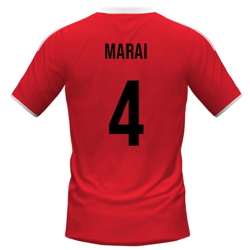 Danxen Mujer Camiseta Cristian Marai #4 Rojo Blanco 2ª Equipación 2025/26 La Camisa México