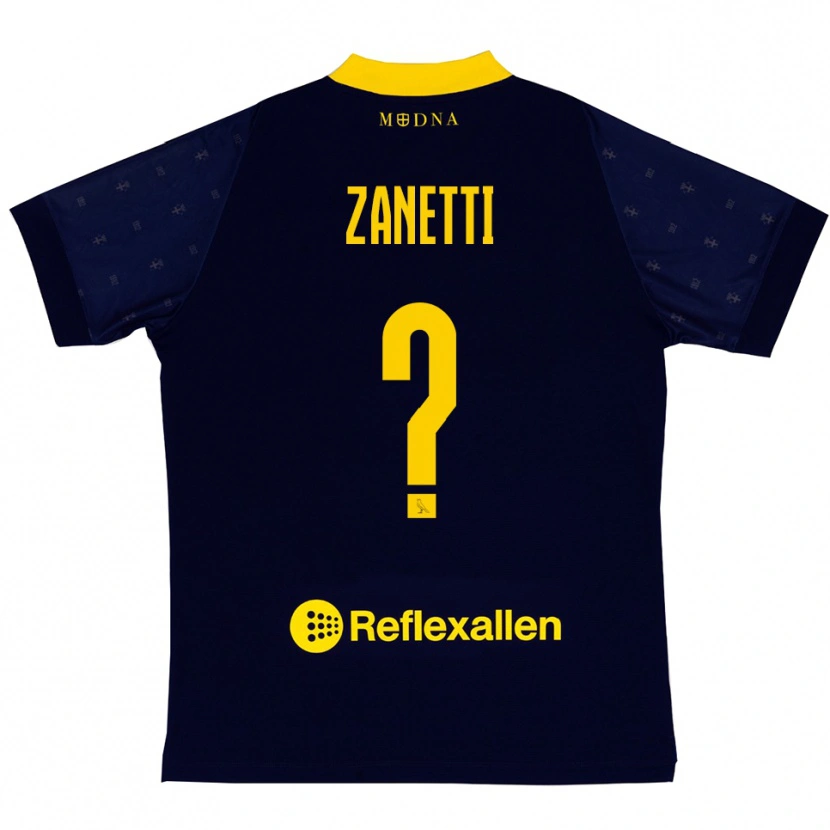 Danxen Mujer Camiseta Matteo Zanetti #0 Marino Amarillo 2ª Equipación 2025/26 La Camisa México