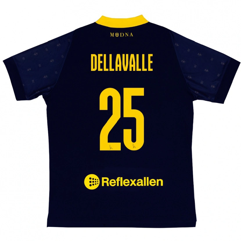 Danxen Mujer Camiseta Alessandro Dellavalle #25 Marino Amarillo 2ª Equipación 2025/26 La Camisa México