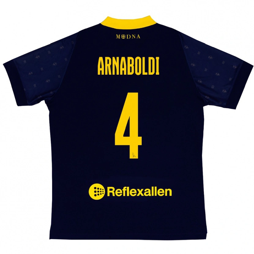 Danxen Mujer Camiseta Pietro Arnaboldi #4 Marino Amarillo 2ª Equipación 2025/26 La Camisa México