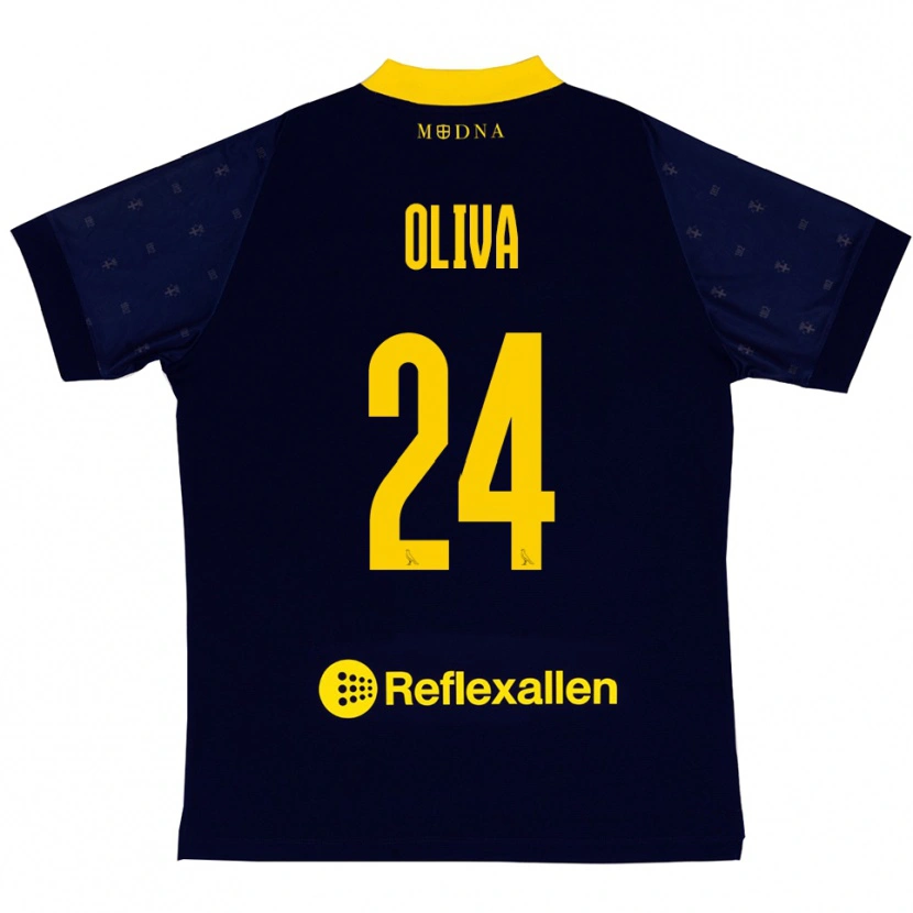 Danxen Mujer Camiseta Marco Oliva #24 Marino Amarillo 2ª Equipación 2025/26 La Camisa México