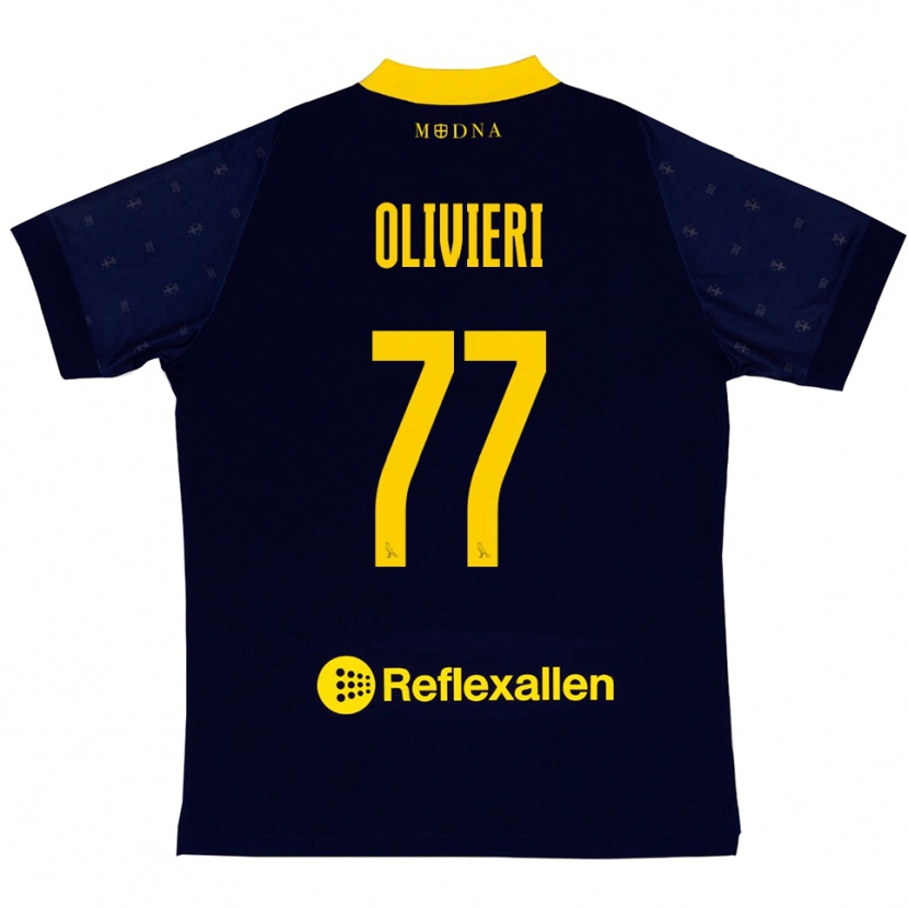Danxen Mujer Camiseta Edoardo Olivieri #77 Marino Amarillo 2ª Equipación 2025/26 La Camisa México