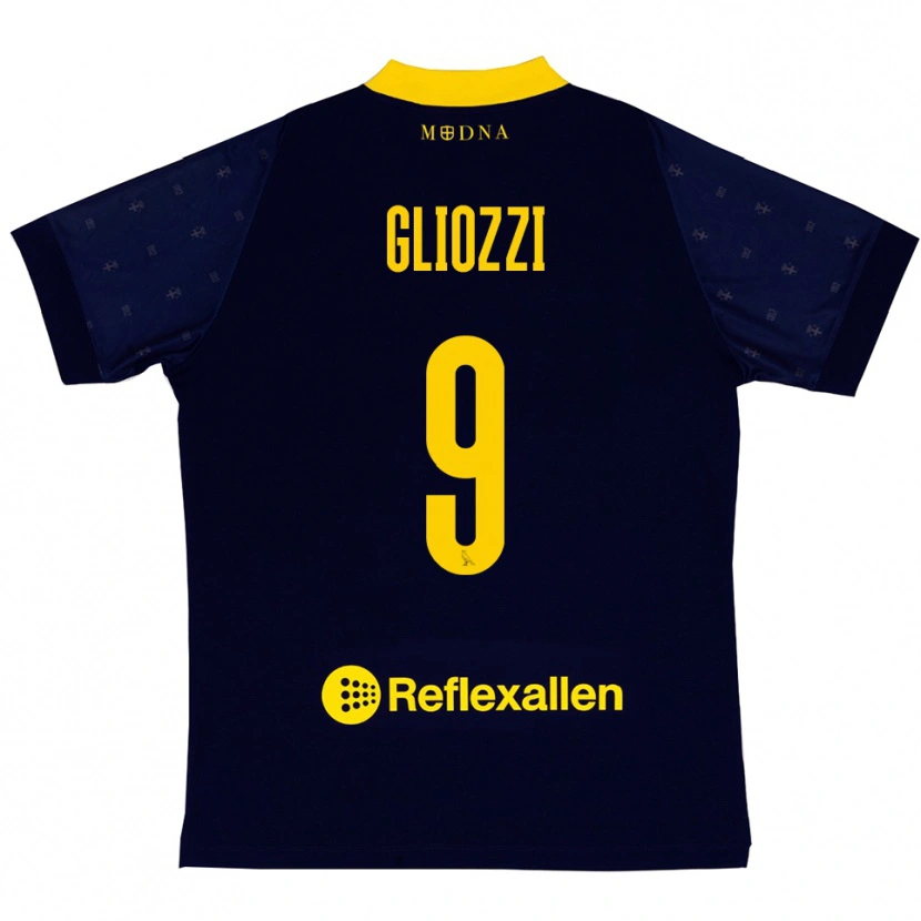 Danxen Mujer Camiseta Ettore Gliozzi #9 Marino Amarillo 2ª Equipación 2025/26 La Camisa México