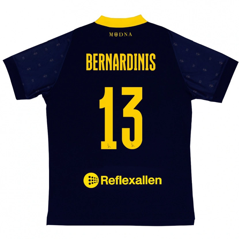 Danxen Mujer Camiseta Riccardo Bernardinis #13 Marino Amarillo 2ª Equipación 2025/26 La Camisa México