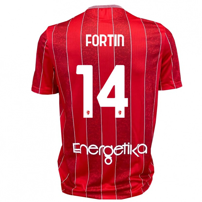 Danxen Mujer Camiseta Mattia Fortin #14 Rojo Blanco 2ª Equipación 2025/26 La Camisa México