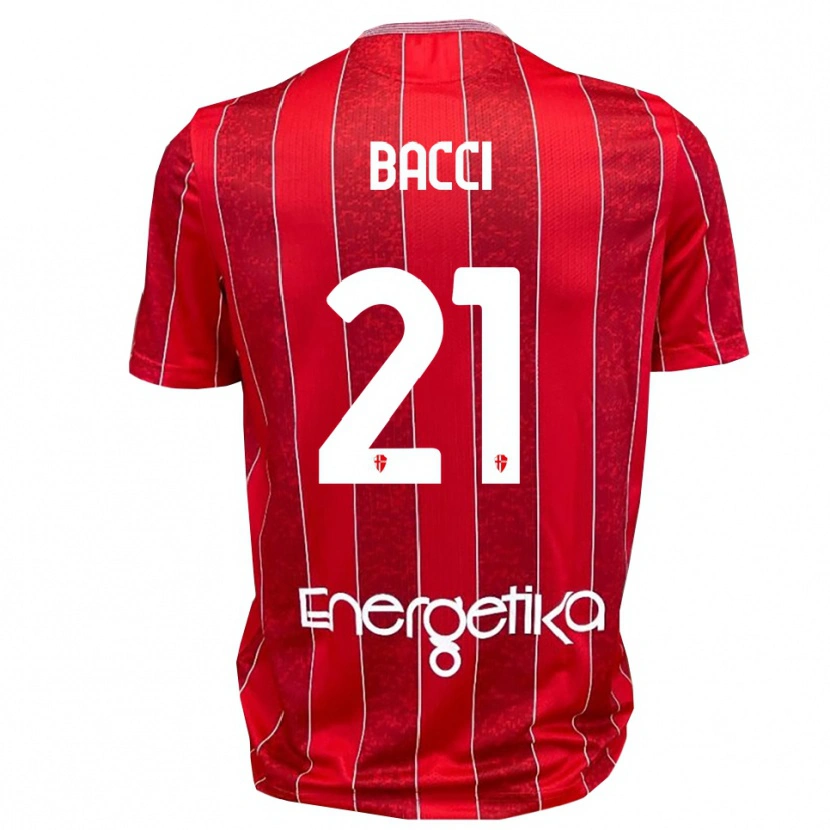Danxen Mujer Camiseta Jacopo Bacci #21 Rojo Blanco 2ª Equipación 2025/26 La Camisa México