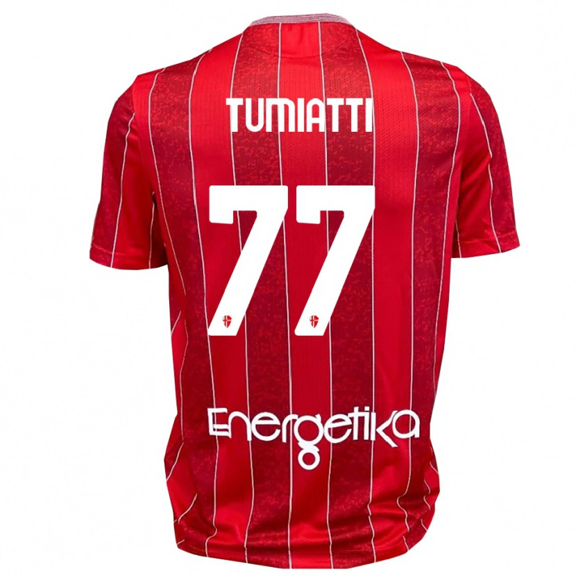Danxen Mujer Camiseta Francesco Tumiatti #77 Rojo Blanco 2ª Equipación 2025/26 La Camisa México