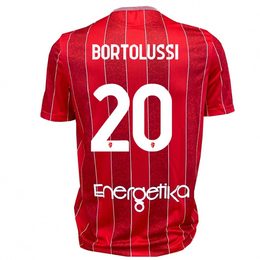 Danxen Mujer Camiseta Mattia Bortolussi #20 Rojo Blanco 2ª Equipación 2025/26 La Camisa México