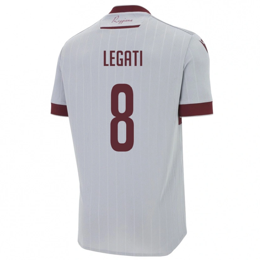 Danxen Mujer Camiseta Mattia Legati #8 Borgoña Blanco 2ª Equipación 2025/26 La Camisa México