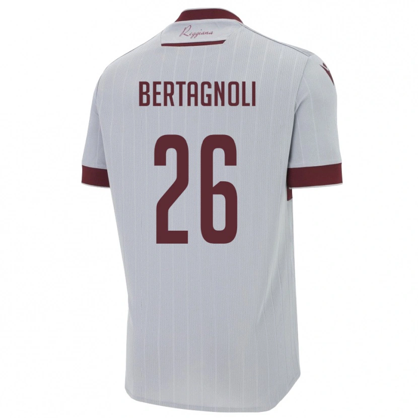 Danxen Mujer Camiseta Massimo Bertagnoli #26 Borgoña Blanco 2ª Equipación 2025/26 La Camisa México
