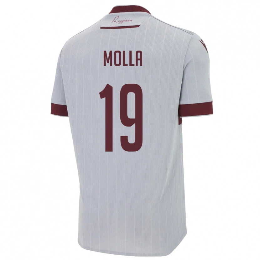 Danxen Mujer Camiseta Cristian Molla #19 Borgoña Blanco 2ª Equipación 2025/26 La Camisa México
