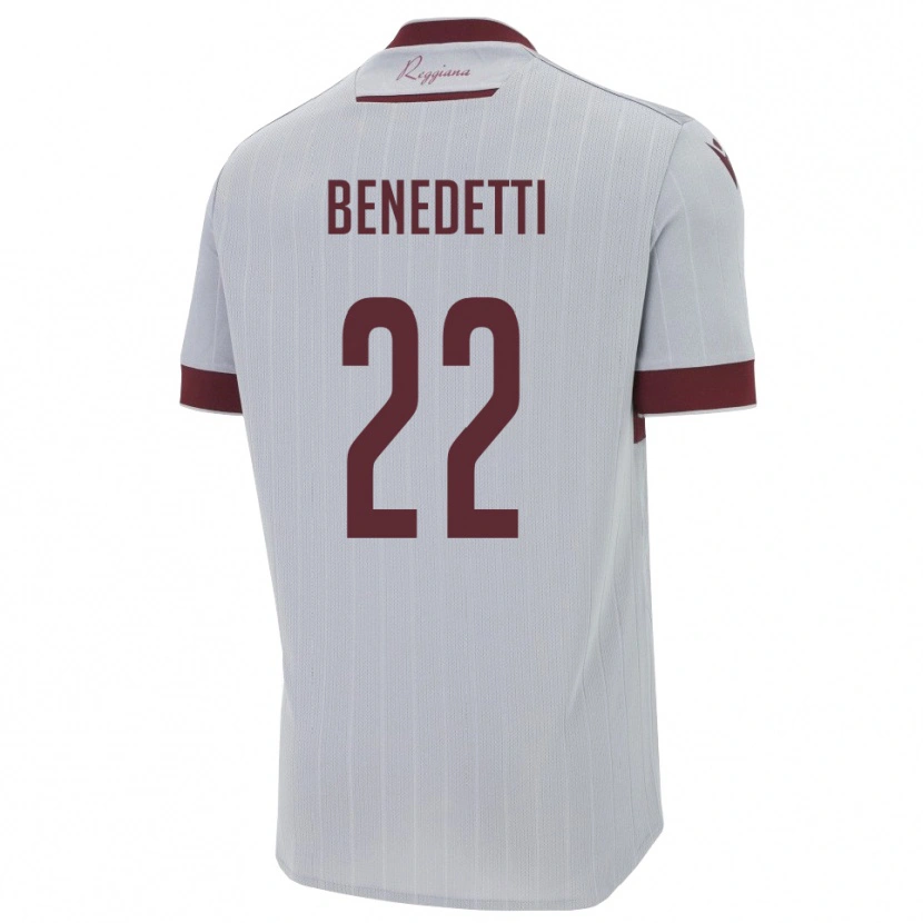 Danxen Mujer Camiseta Samuele Benedetti #22 Borgoña Blanco 2ª Equipación 2025/26 La Camisa México