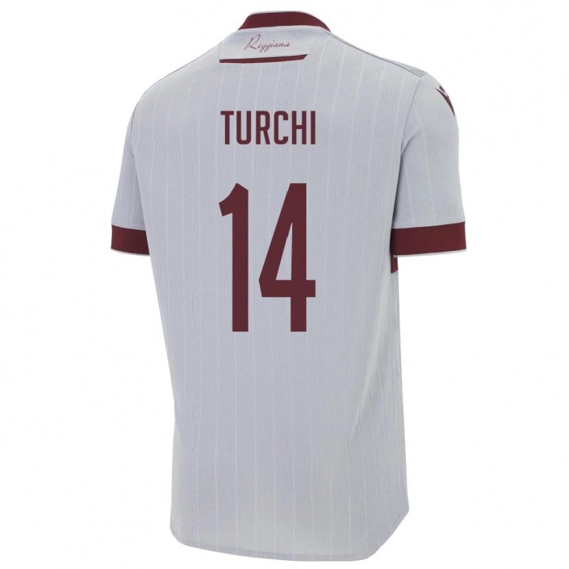 Danxen Mujer Camiseta Nicolò Turchi #14 Borgoña Blanco 2ª Equipación 2025/26 La Camisa México