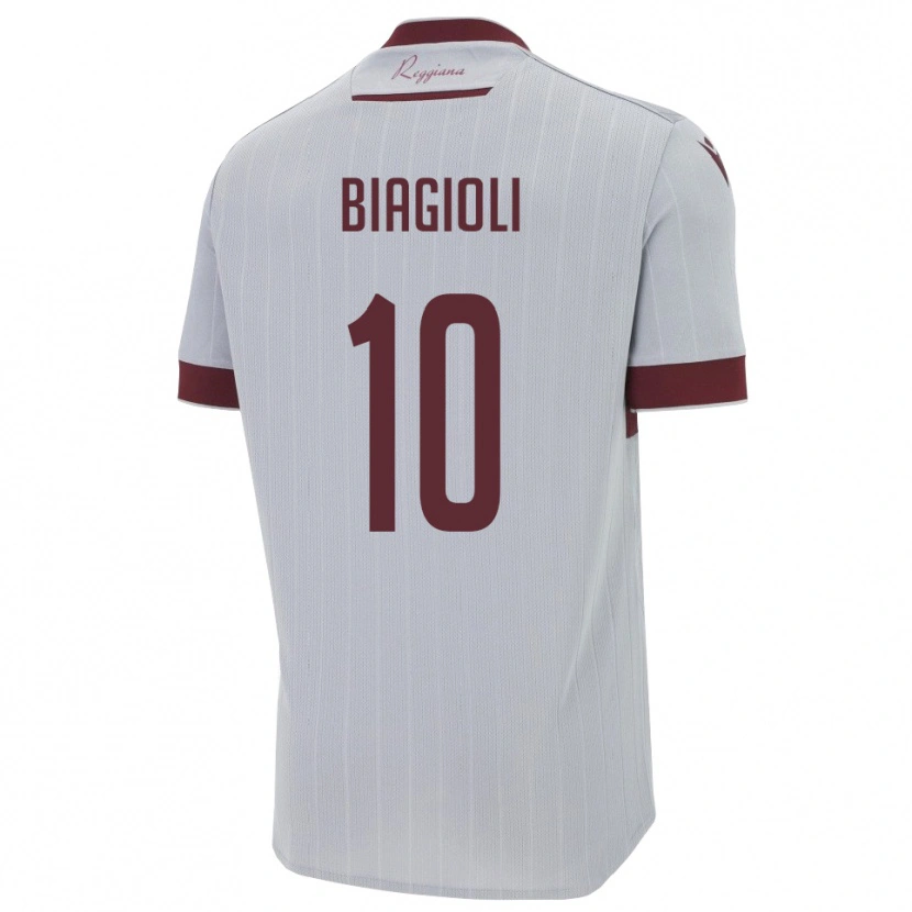 Danxen Mujer Camiseta Martino Biagioli #10 Borgoña Blanco 2ª Equipación 2025/26 La Camisa México