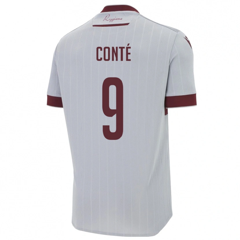 Danxen Mujer Camiseta Oumar Conté #9 Borgoña Blanco 2ª Equipación 2025/26 La Camisa México